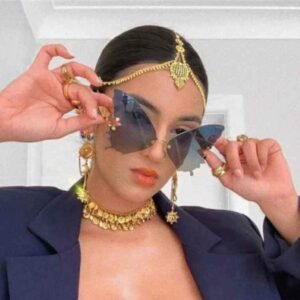 Cute rimless oversize sunglasses for classic ladies