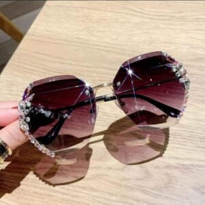 Luxury rhinestone designer vintage oversize fashion sunglasses for ladies