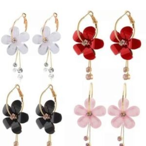 4pcs Set of flower earrings for women