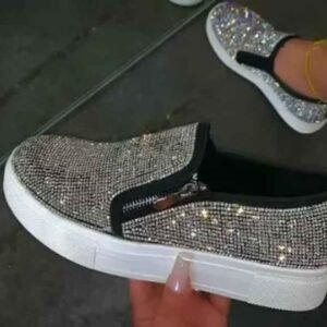 Women's Rhinestone Slip-On Sneakers size 10