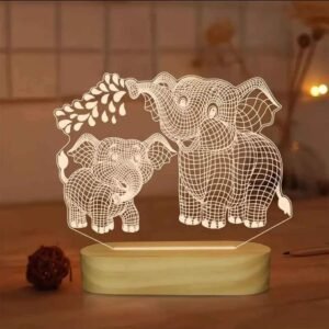 Elephant 3D LED Night Light USB warm colors