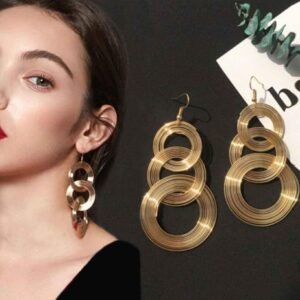 Long metal dangle earrings