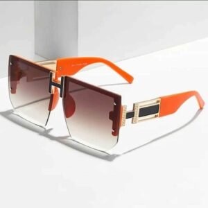 Luxury Brand Designer Rimless Oversize Sunglasses