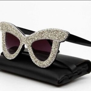 New fashion cat eye shiny handmade with luxury blinging stones sunglasses for men and women