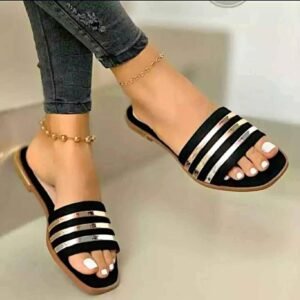 Quality slide slippers for women-Gold-10-9-Black-9