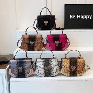 Snakeskin Pattern Top Handle Handbags