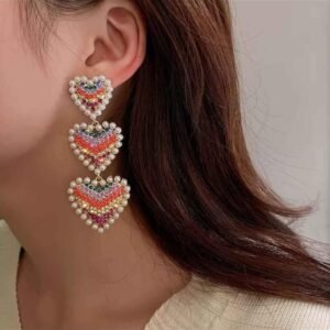 multicolored pearl earrings for women
